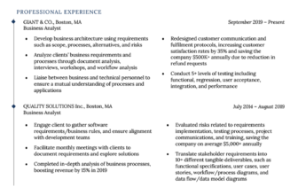 currículum de analista de negocios