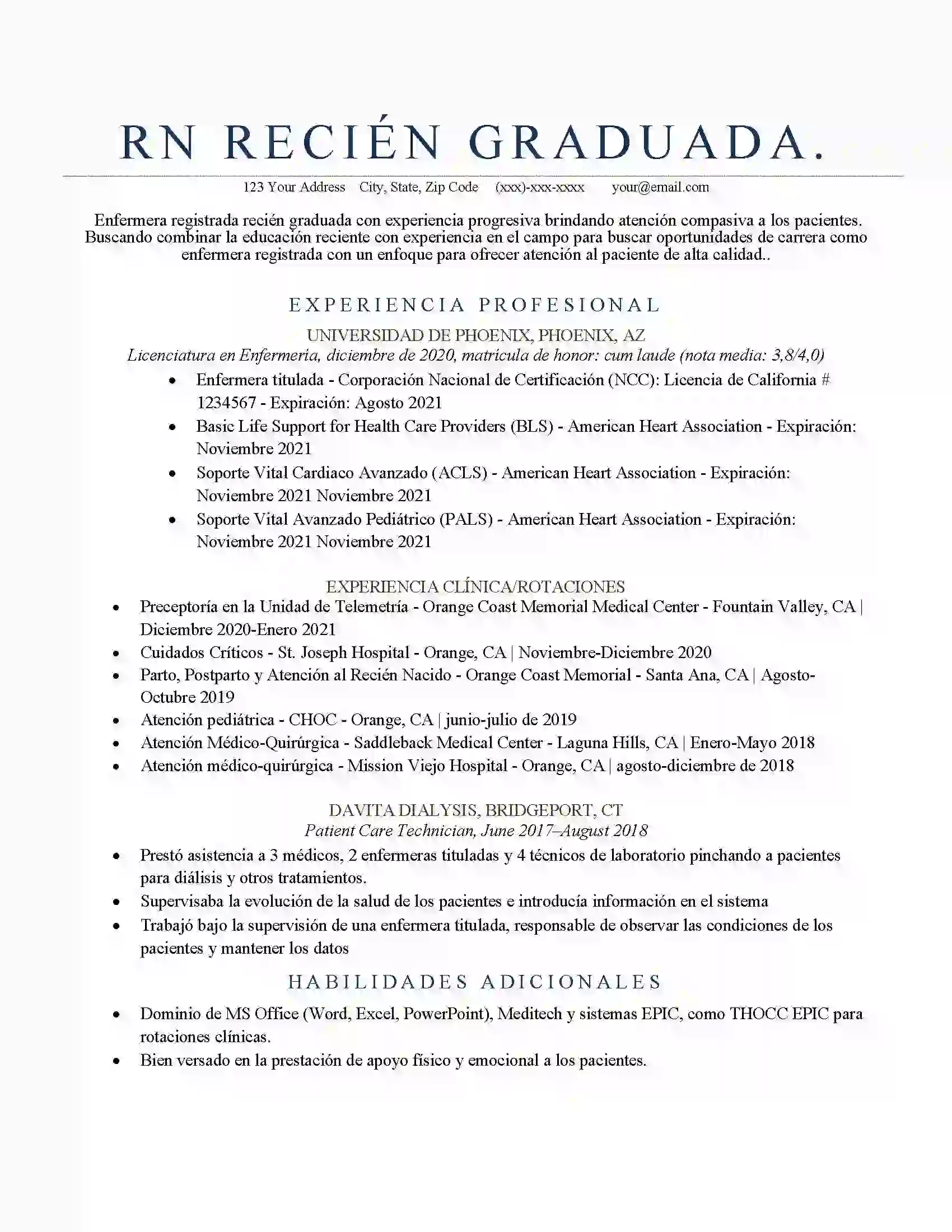 Ejemplos de currículum de enfermería para 2023 Ejemplos de currículum de enfermería para 2023
