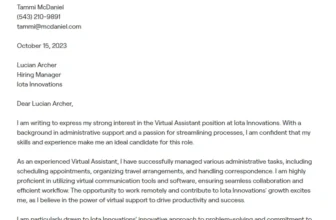 ejemplos de cartas de presentación de asistente virtual