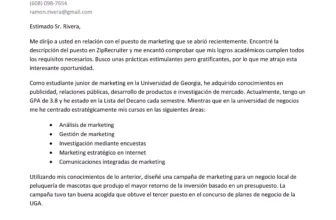 Ejemplo de carta de motivación