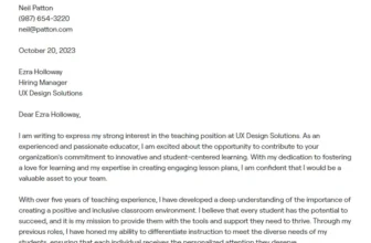 Ejemplos de cartas de presentación de profesores