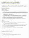 currículum de hotelería y turismo
