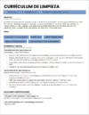 Plantilla de currículum para trabajador de limpieza