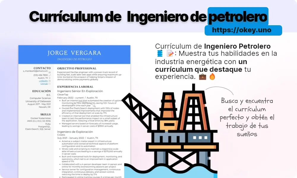 Ejemplo de curriculum vitae de Ingeniero Petrolero