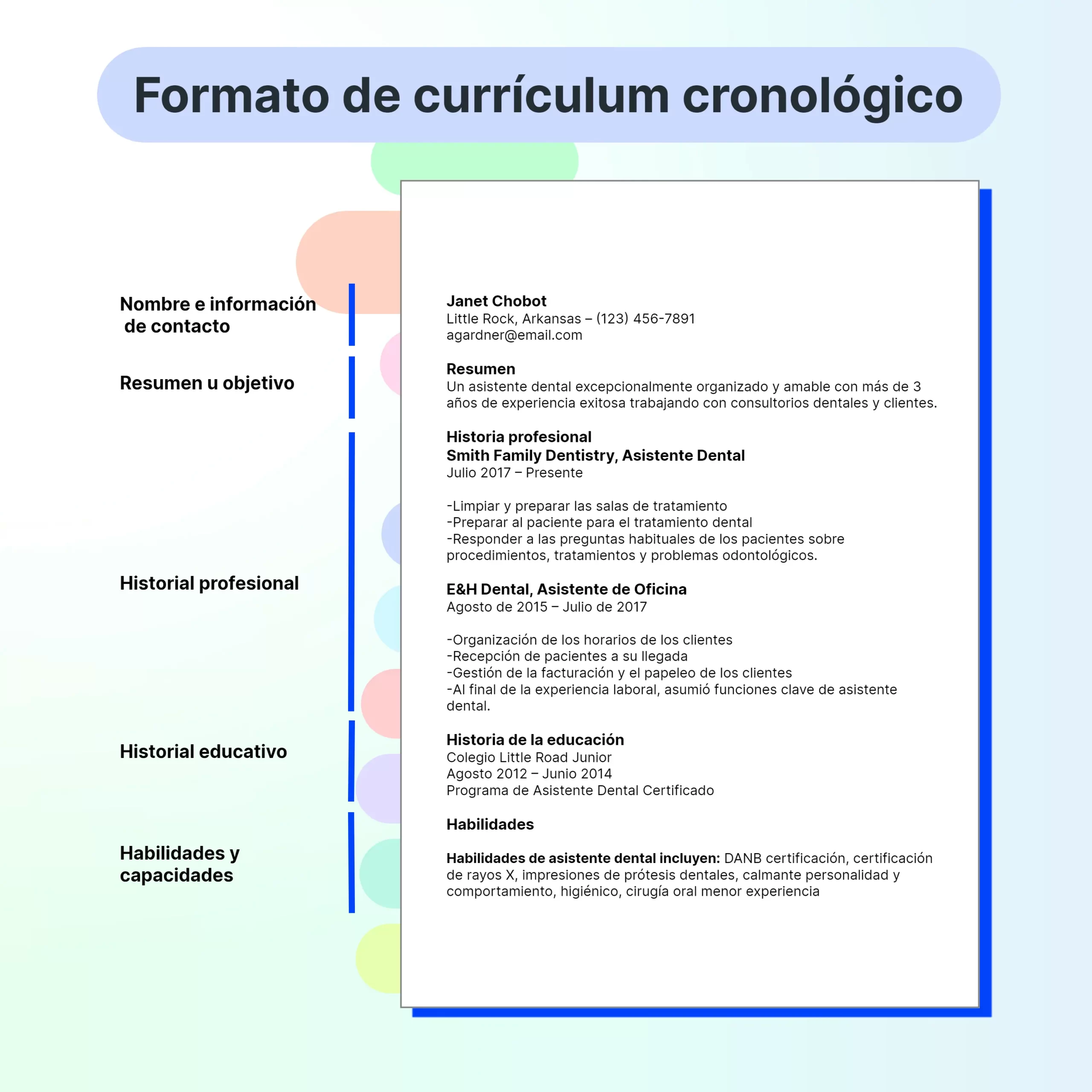  Infografía de un Formato de currículum cronológico